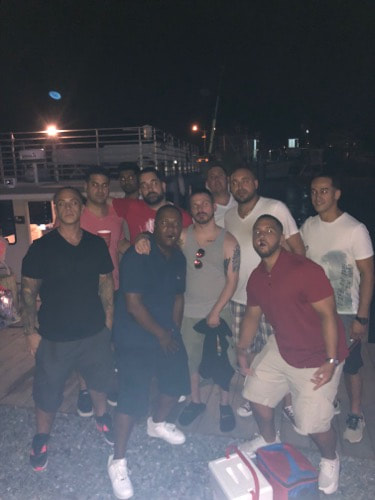 The guys off the party boat at the dock in West Ocean City, MD.