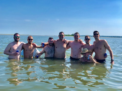 Bachelor party in the bay of Ocean City, MD.